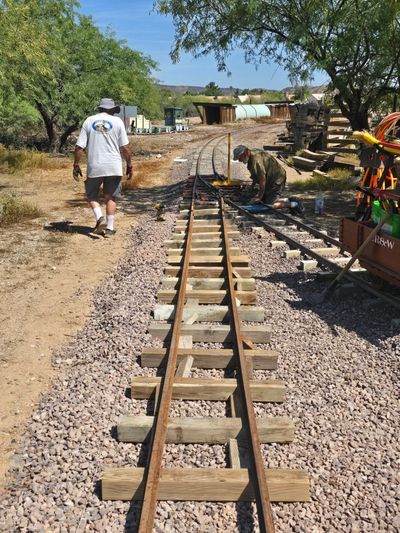 Railroad tracks winding through Adobe Dam Recreation Area